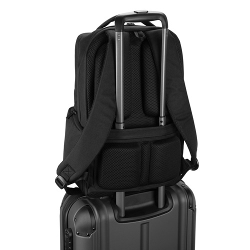 COPENHAGEN. Mochila em twill reciclado repelente à água com dois bolsos frontais de grande dimensão 17'3"