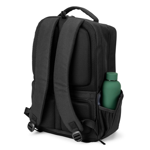 COPENHAGEN. Mochila em twill reciclado repelente à água com dois bolsos frontais de grande dimensão 17'3"