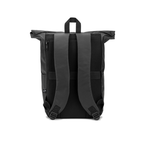 OSASCO BPACK. Mochila "Roll top" com design em sistema de fecho que permite enrolar a parte superior até ajustar ao volume da mochila em poliéster reciclado 600D