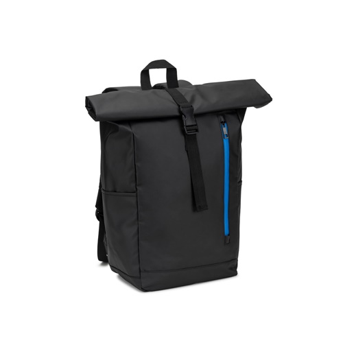 OSASCO BPACK. Mochila "Roll top" com design em sistema de fecho que permite enrolar a parte superior até ajustar ao volume da mochila em poliéster reciclado 600D