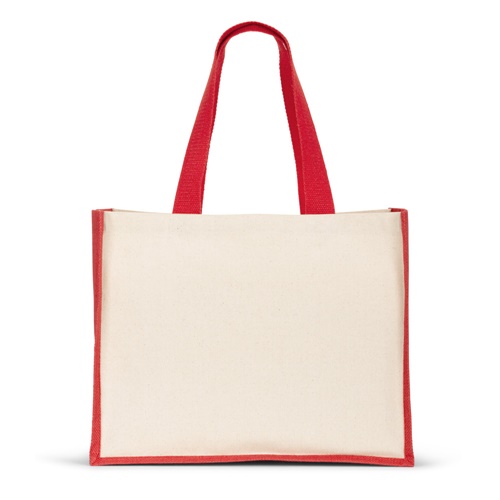HELSINQUE COLOUR. Saco em canvas (320 g/m²), com fundo e laterais em juta laminada (350 g/m²) coloridos