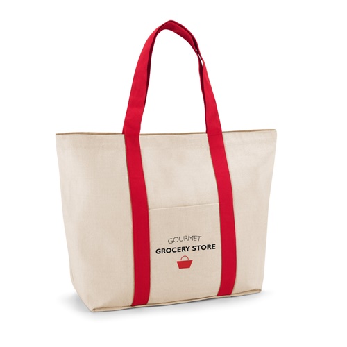 VILLE. Saco 100% algodão canvas com bolso frontal e interior (280 g/m²)