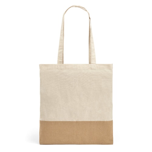 MERCAT. Saco 100% algodão (160 g/m²) com detalhes em imitação de juta