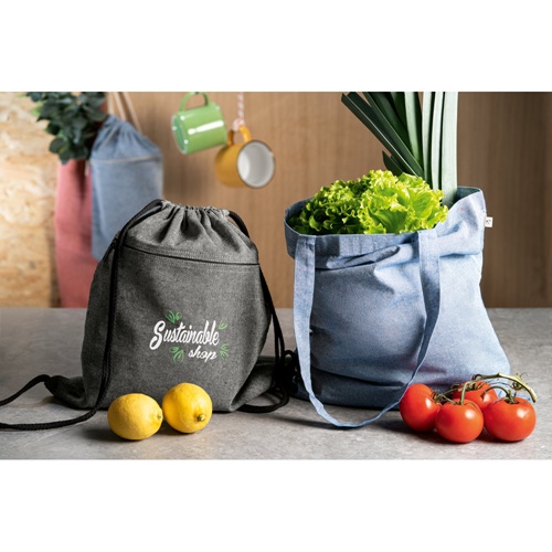 RYNEK. Saco com algodão reciclado (70%) e poliéster (30% rPET) (140 g/m²)