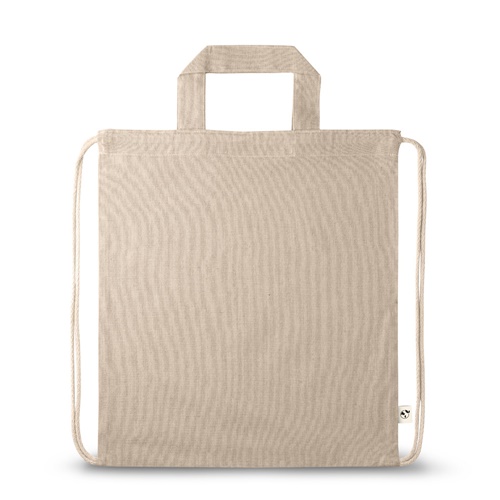 RISSANI. Saco tipo mochila com algodão reciclado (70%) e poliéster (30% rPET) (140 g/m²)