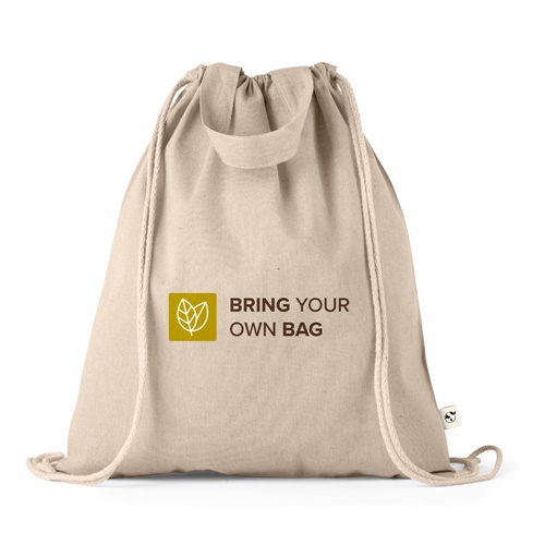 RISSANI. Saco tipo mochila com algodão reciclado (70%) e poliéster (30% rPET) (140 g/m²)
