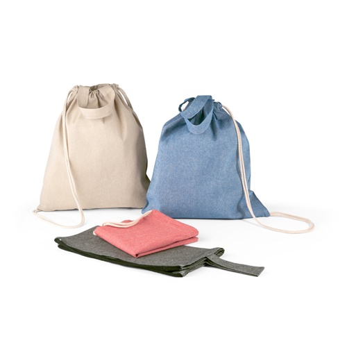 RISSANI. Saco tipo mochila com algodão reciclado (70%) e poliéster (30% rPET) (140 g/m²)