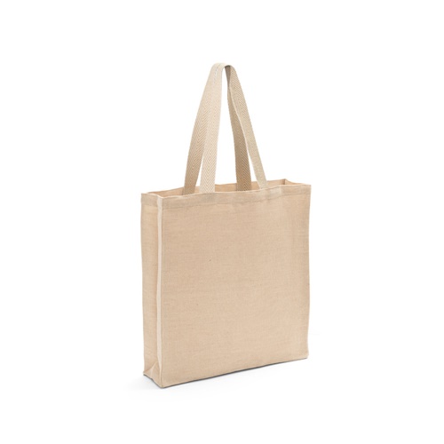 PADOVA. Saco em juco (275 g/m²) com bolso interior em 100% algodão (120 g/m²)