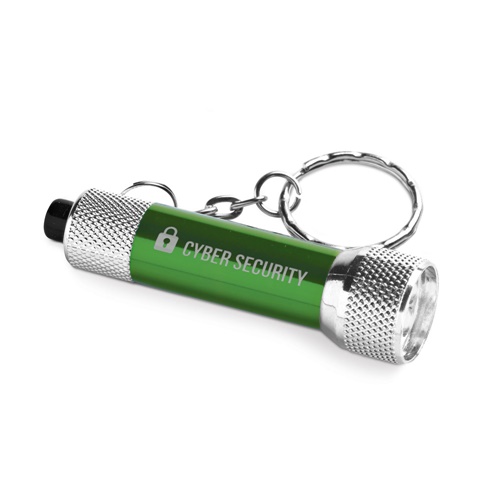 LERGAN. Porta-chaves em alumínio com lanterna de 3 luzes LEDs