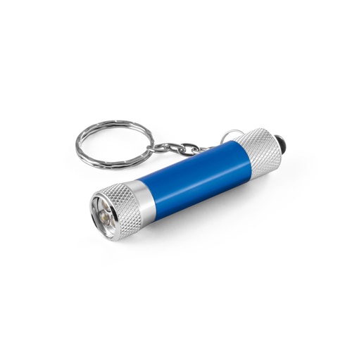 LERGAN. Porta-chaves em alumínio com lanterna de 3 luzes LEDs