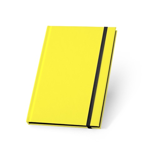WATTERS. Bloco de notas A5 em PU fluorescente com folhas pautadas