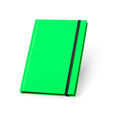 WATTERS. Bloco de notas A5 em PU fluorescente com folhas pautadas