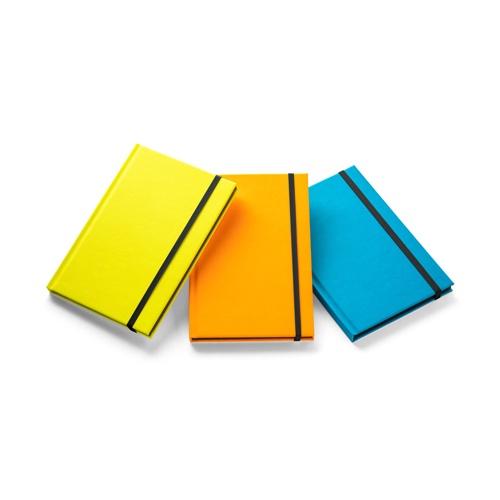 WATTERS. Bloco de notas A5 em PU fluorescente com folhas pautadas