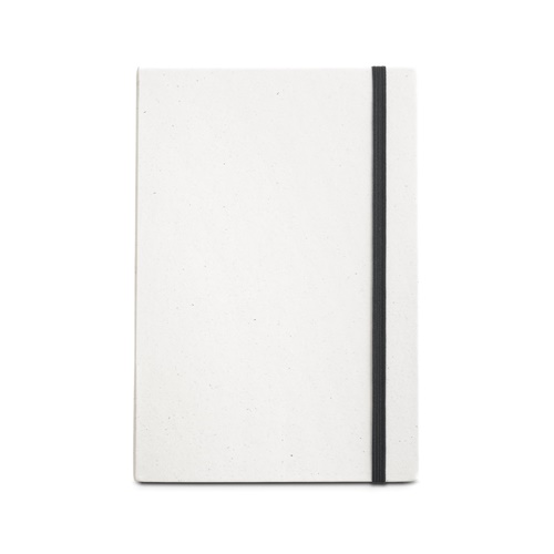 MILKY. Bloco de notas A5 com capa rígida em papel 100% reciclado