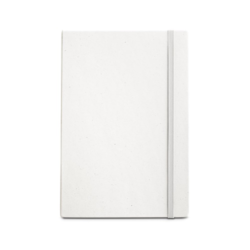 MILKY. Bloco de notas A5 com capa rígida em papel 100% reciclado