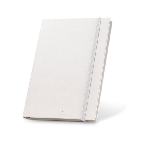 MILKY. Bloco de notas A5 com capa rígida em papel 100% reciclado