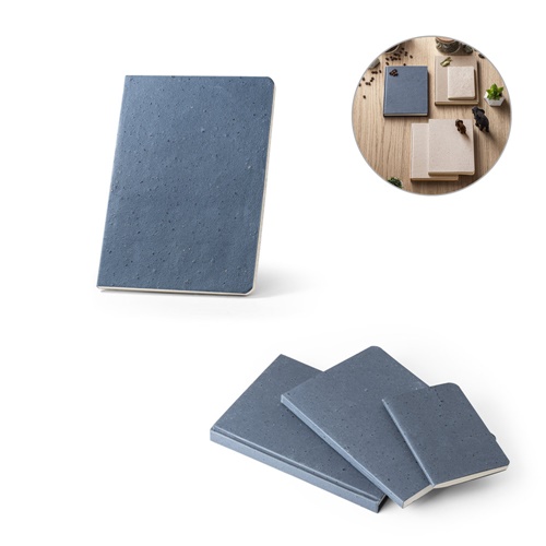 COFFEEPAD SEMI-RIGID. Bloco de notas A5 com capa semi-rígida fabricada a partir de restos de casca de café (65%)