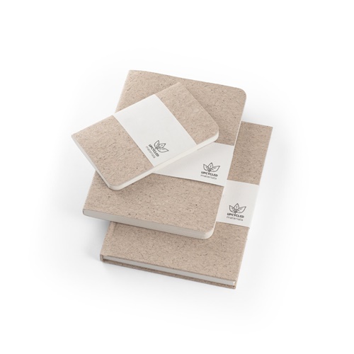 TEAPAD SEMI-RIGID. Bloco de notas A5 com capa semi-rígida fabricada a partir de restos de folhas de chá (65%)
