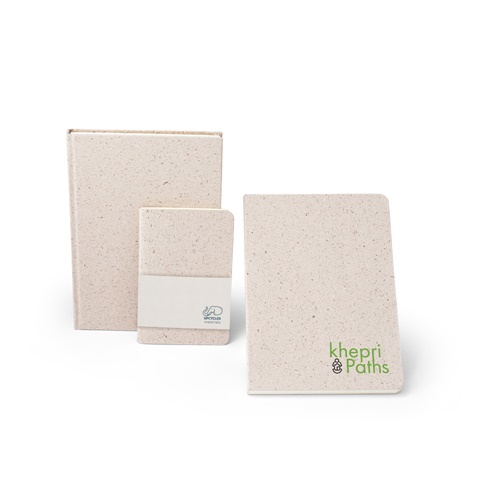 ORGANIC SOFT. Bloco de notas A6 com capa flexível fabricada a partir de matéria orgânica de elefante (80%)