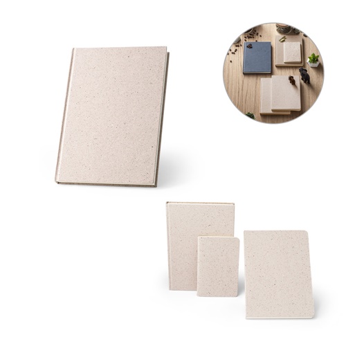 ORGANIC RIGID. Bloco de notas A5 com capa rígida fabricada a partir de matéria orgânica de elefante (80%)