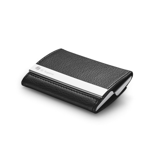 LONE. Porta-cartões duplo em metal e PU