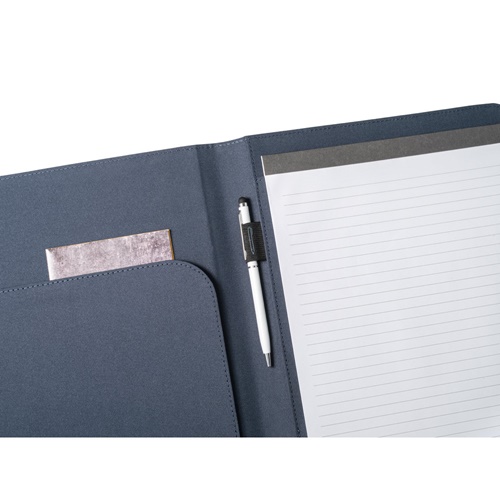 EMERGE FOLDER II. Pasta A4 em poliéster reciclado (100% rPET) 300D com elástico para fecho