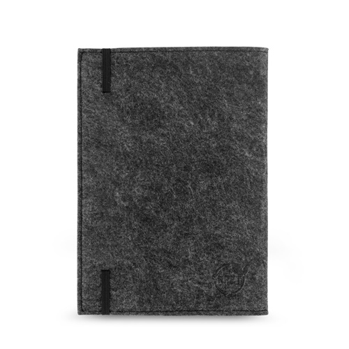 BALDWIN. Bloco de notas A5 com capa em feltro reciclado (100% rPET) e páginas pautadas em papel 100% reciclado