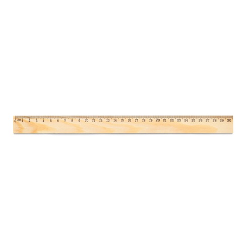 WESLEY 30. Régua em madeira de pinho com escala de 30 cm
