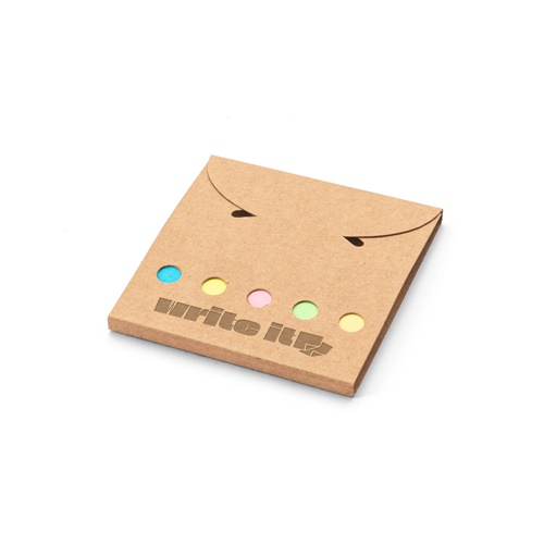 AINSLEY. Conjunto 2 em 1 para escritório, em papel 100% reciclado, com 6 blocos de notas adesivas