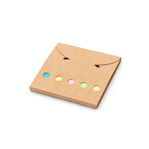 AINSLEY. Conjunto 2 em 1 para escritório, em papel 100% reciclado, com 6 blocos de notas adesivas