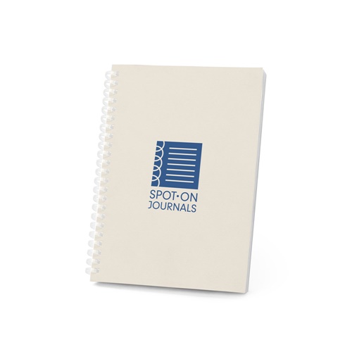 SCHILLER. Bloco de notas A5 com capa flexível, feito de papel 100% reciclado