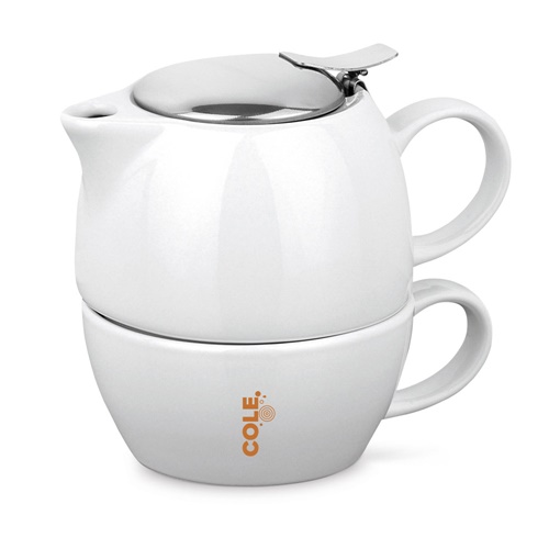 COLE. Conjunto de chá em Porcelana 2 em 1