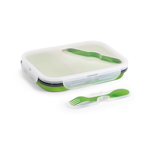 DILL. Lancheira. Caixa hermética retrátil em silicone e PP (480 e 760 mL)