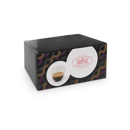 EXPRESSO. Conjunto de café em vidro borossilicato com 2 copos 75 mL