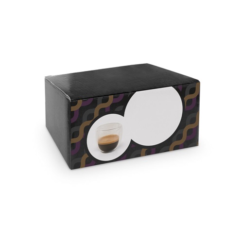 EXPRESSO. Conjunto de café em vidro borossilicato com 2 copos 75 mL