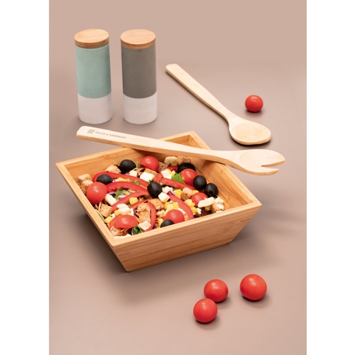 PEPPER. Saladeira em bambu em formato quadrado