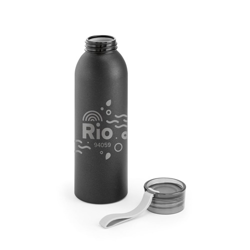 RIO. Garrafa em alumínio reciclado (100% rAL) com tampa em PP 600 mL