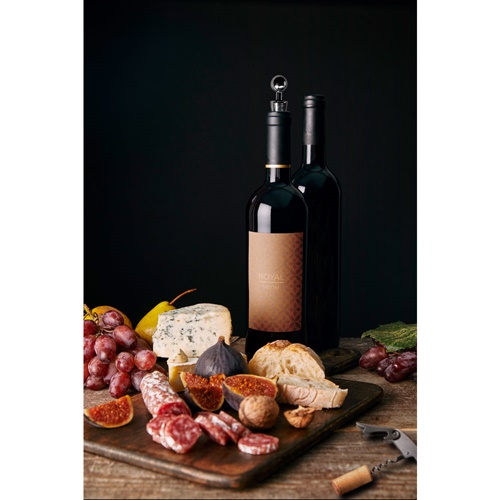 BARREL. Conjunto para vinho em zinco e aço inoxidável