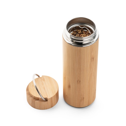 SOW. Garrafa térmica em bambu e aço inoxidável 440 mL