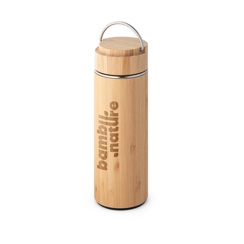 SOW. Garrafa térmica em bambu e aço inoxidável 440 mL