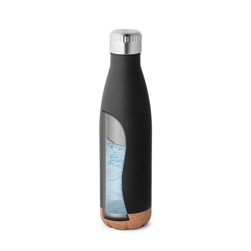 SOLBERG. Garrafa térmica em aço inoxidável e base em cortiça 560 mL