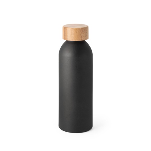 QUETA. Garrafa em alumínio com tampa em bambu 550 mL