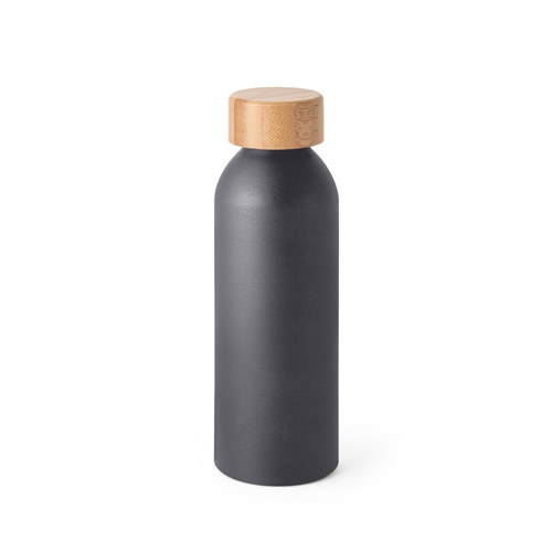 QUETA. Garrafa em alumínio com tampa em bambu 550 mL