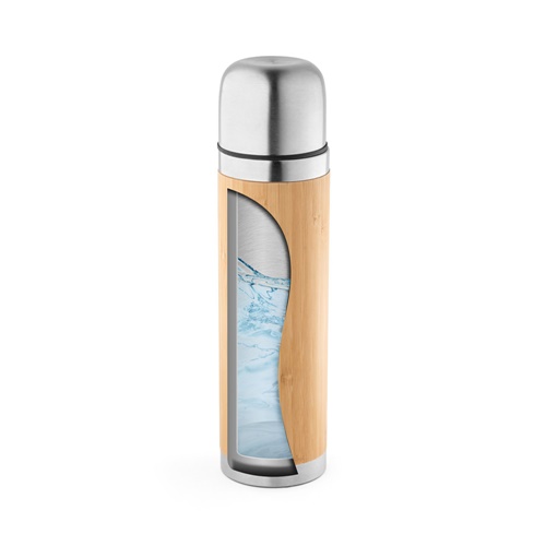 CEYLON. Garrafa térmica em bambu e aço inoxidável 450 mL