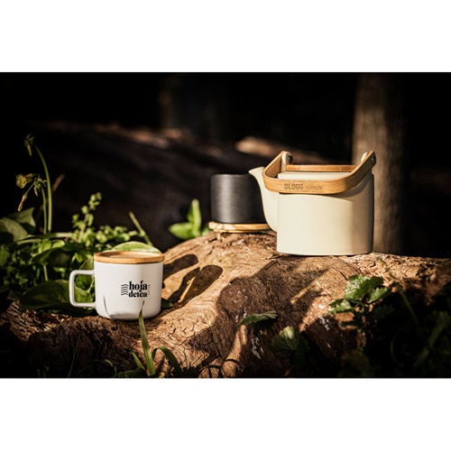 GLOGG. Bule em cerâmica com tampa e pega em bambu 700mL