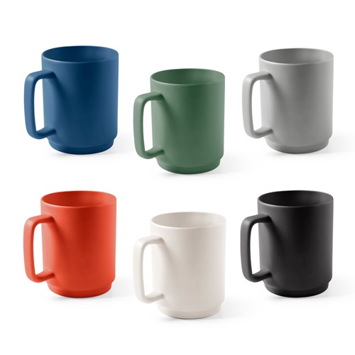MIGHTY. Caneca em cerâmica com corpo cilindrico 330 mL