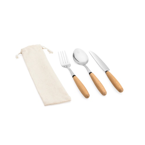 BOULUD. Conjunto de 3 peças em madeira de acácia
