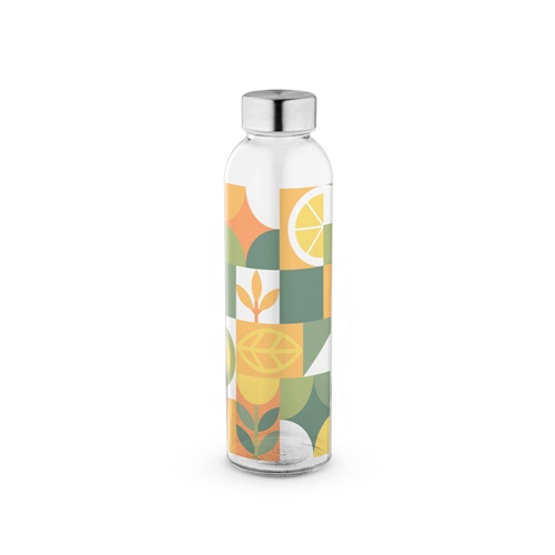 SOLER. Garrafa em vidro e tampa em aço inoxidável para sublimação 500 mL