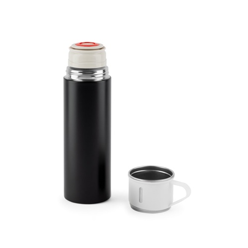 COMANECI. Garrafa em aço inoxidável (90% reciclado) de parede dupla, com acabamento em mate 490 mL