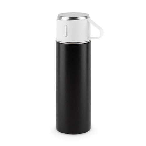 COMANECI. Garrafa em aço inoxidável (90% reciclado) de parede dupla, com acabamento em mate 490 mL